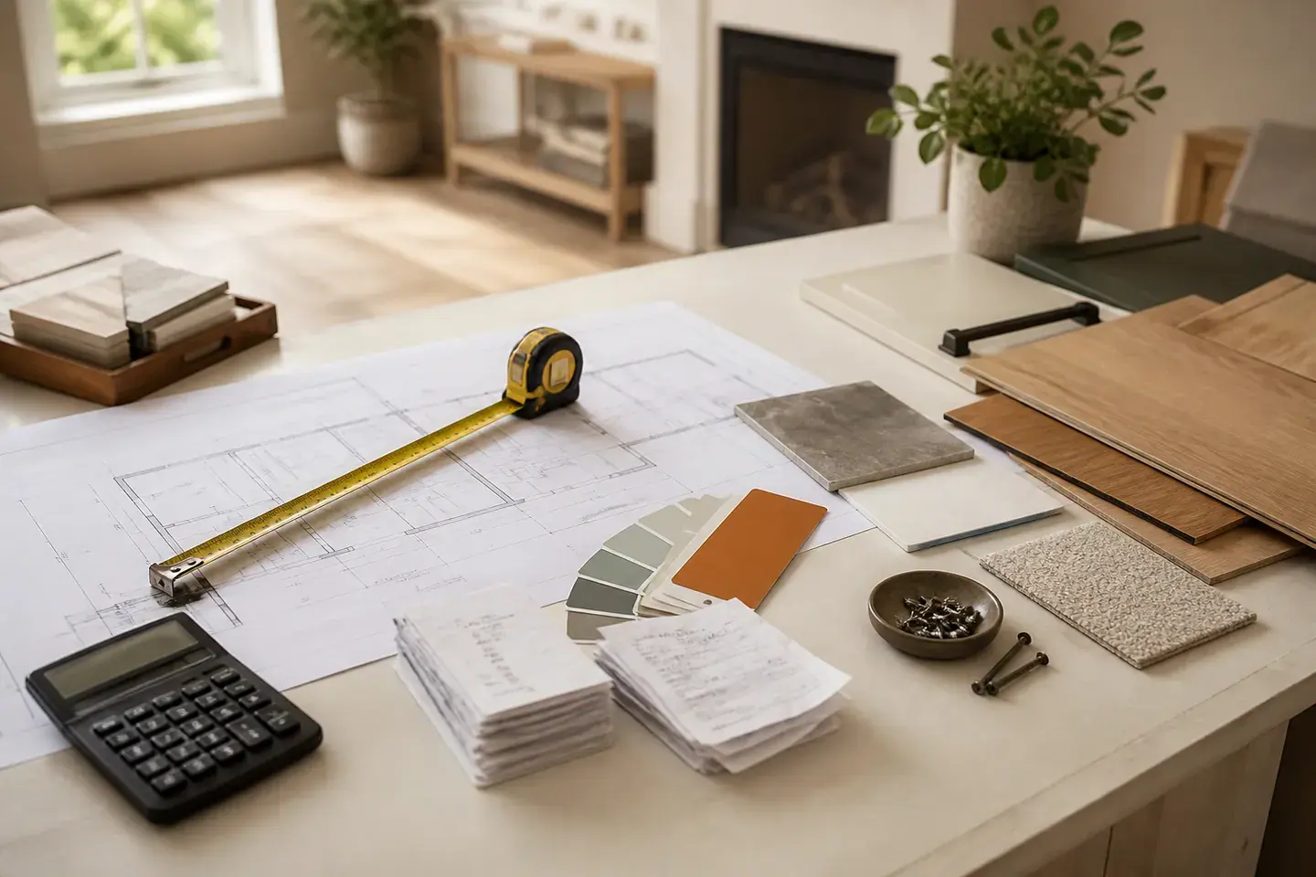 Home project budgeting materials and plans