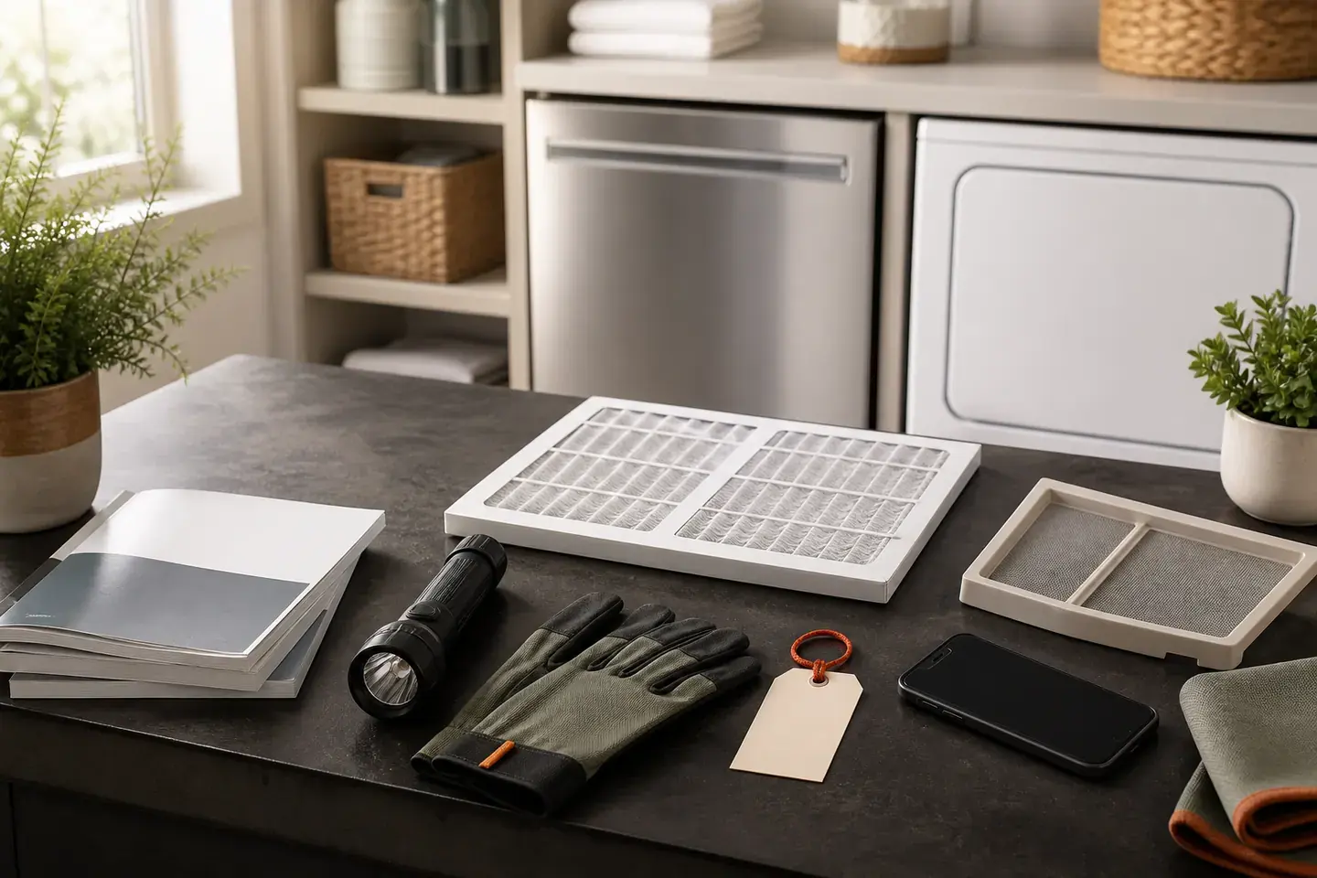 Home appliance repair workspace